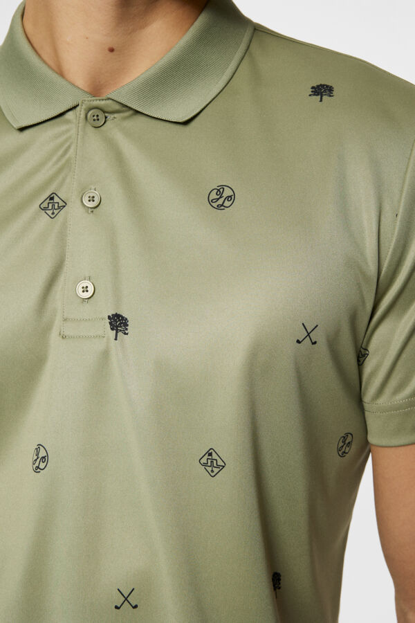 Club House Motif Polo Herren Grün