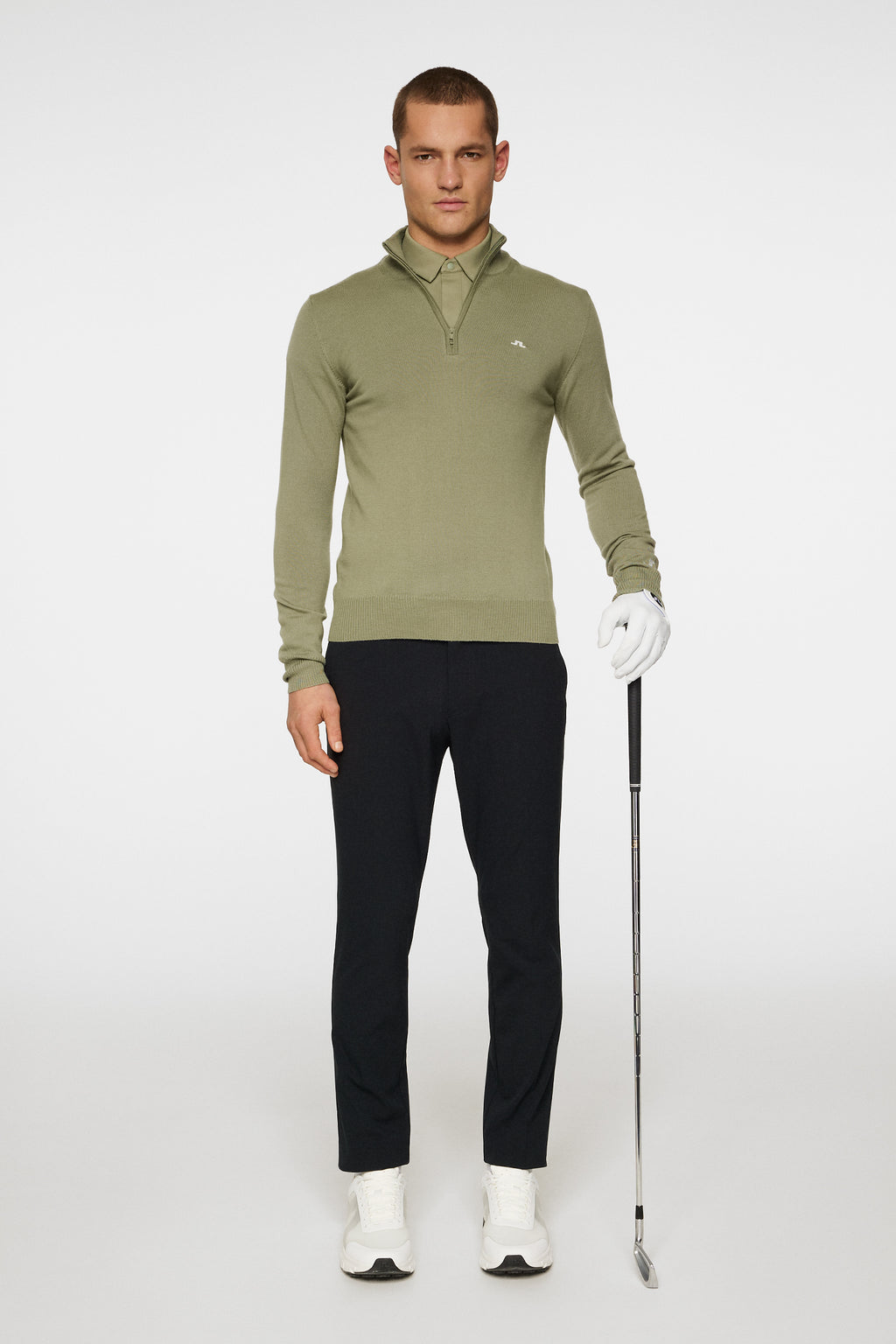 Kian Zipped Sweater Men Green