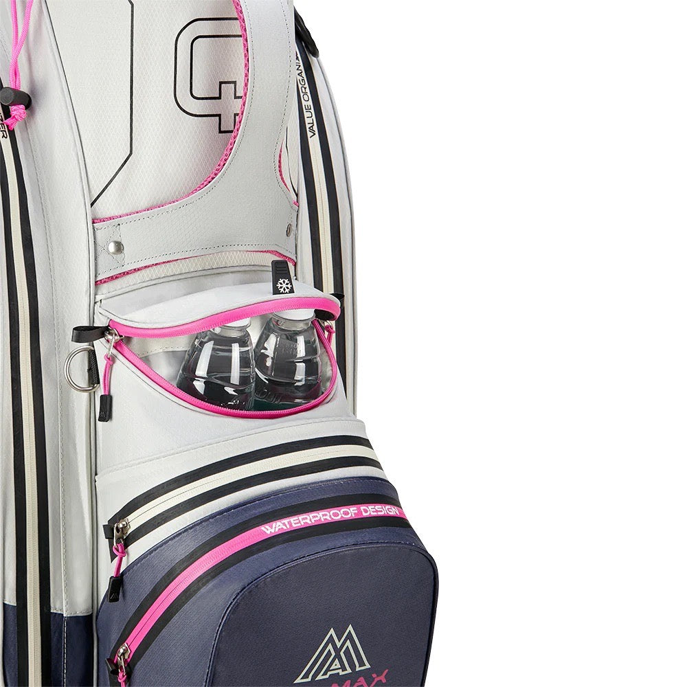 Aqua Sport 4 cart bag white/steel blue/fuchsia