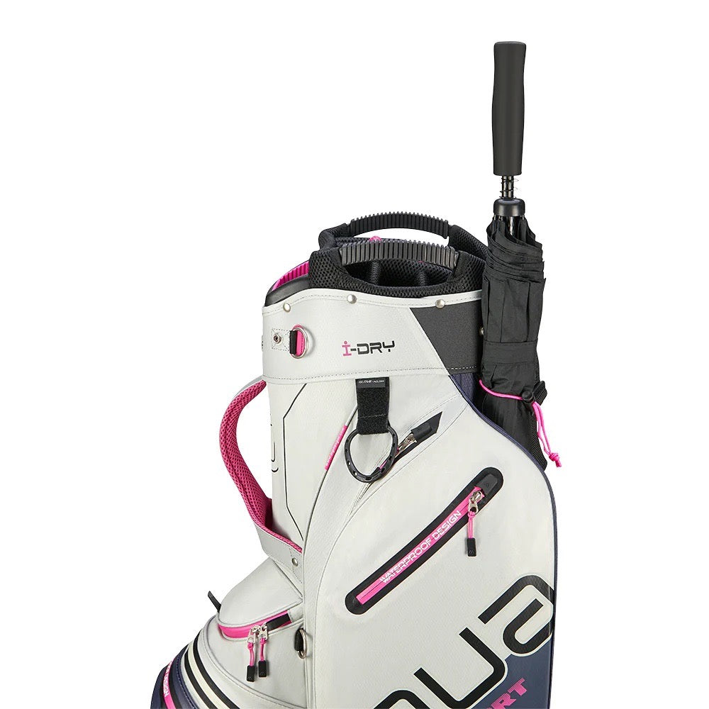 Aqua Sport 4 cart bag white/steel blue/fuchsia