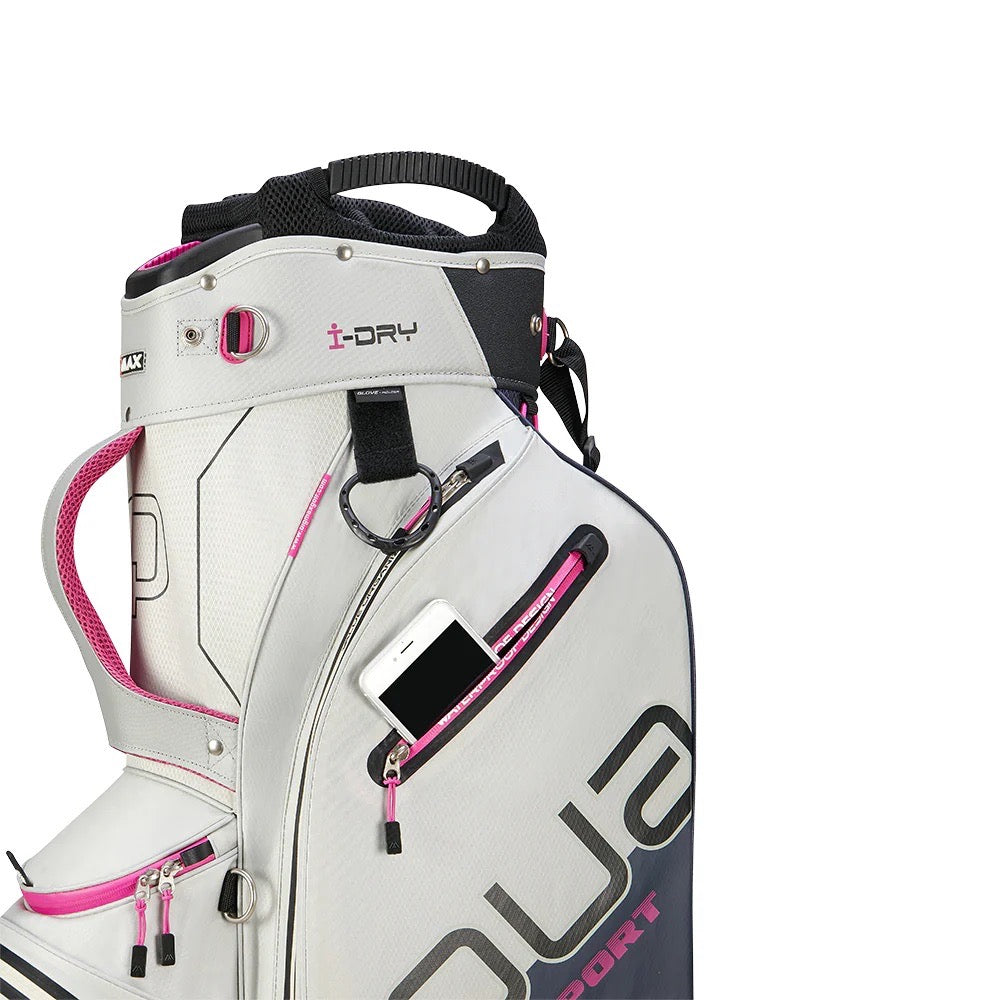 Aqua Sport 4 cart bag white/steel blue/fuchsia