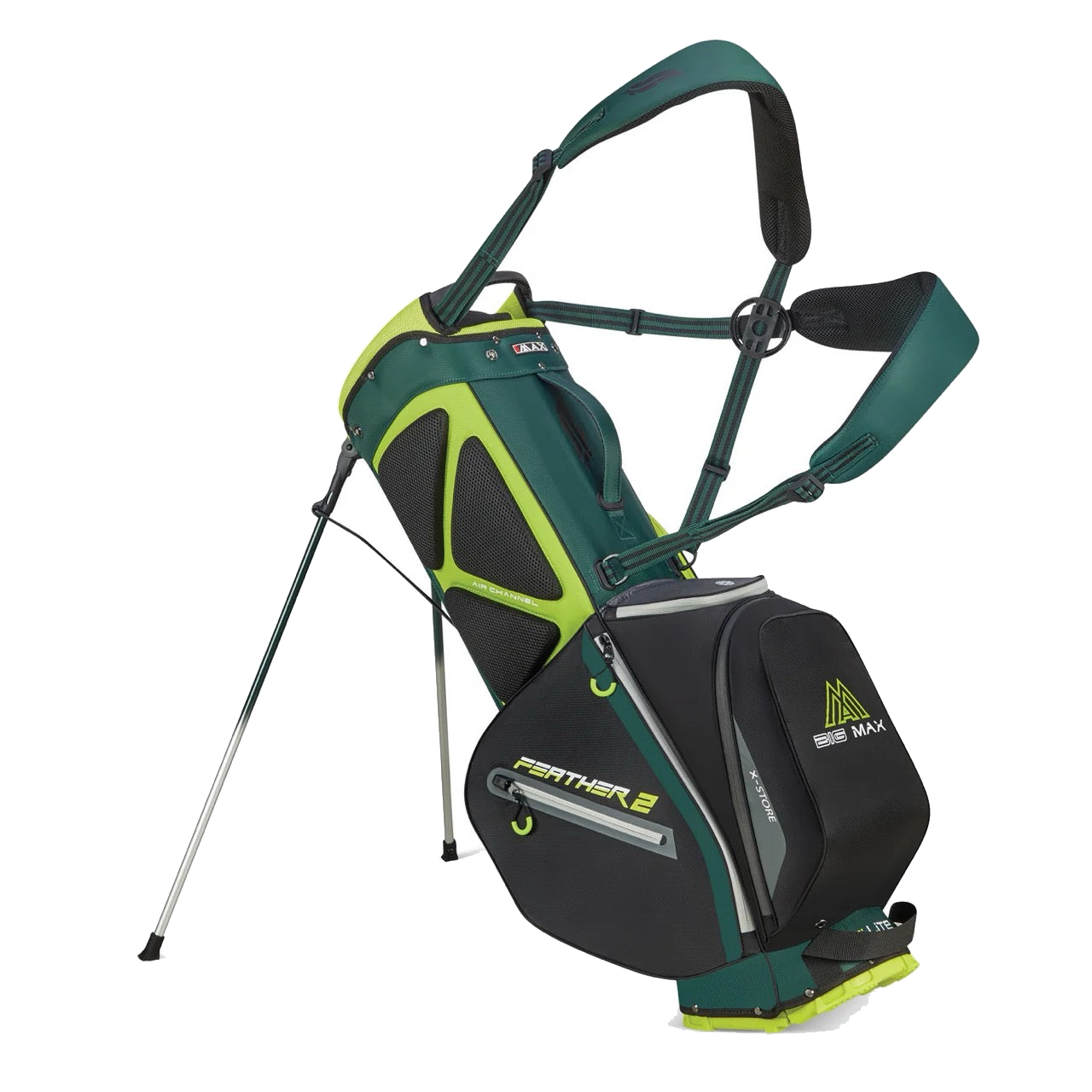 Dri Lite Feather 2 Stand Bag Green/Black
