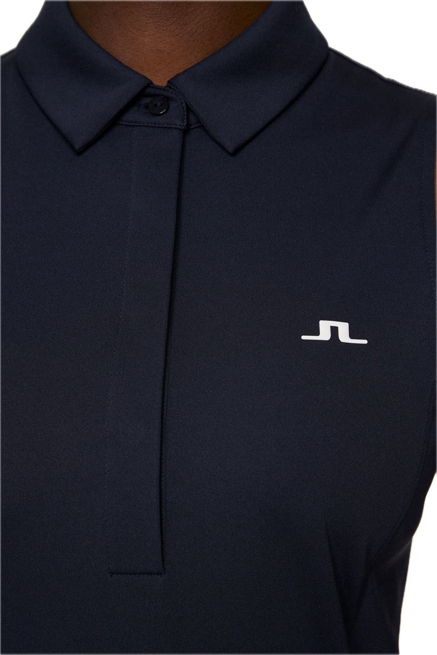 Polo sans manches Dena pour femme, bleu marine