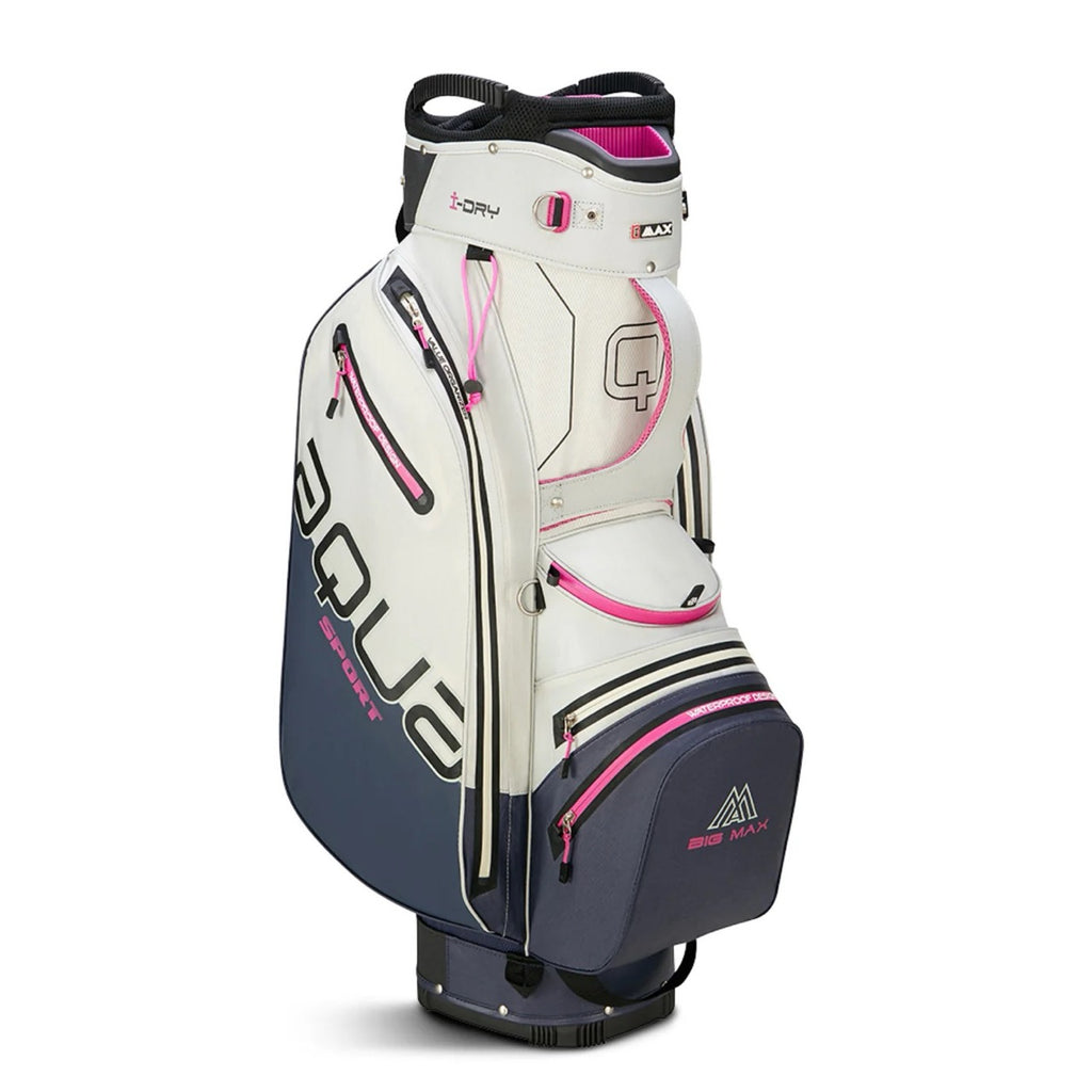 Aqua Sport 4 cart bag white/steel blue/fuchsia