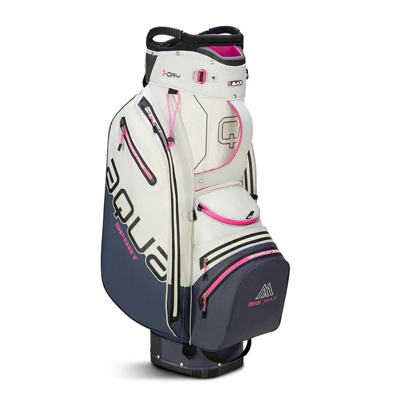 Aqua Sport 4 cart bag white/steel blue/fuchsia