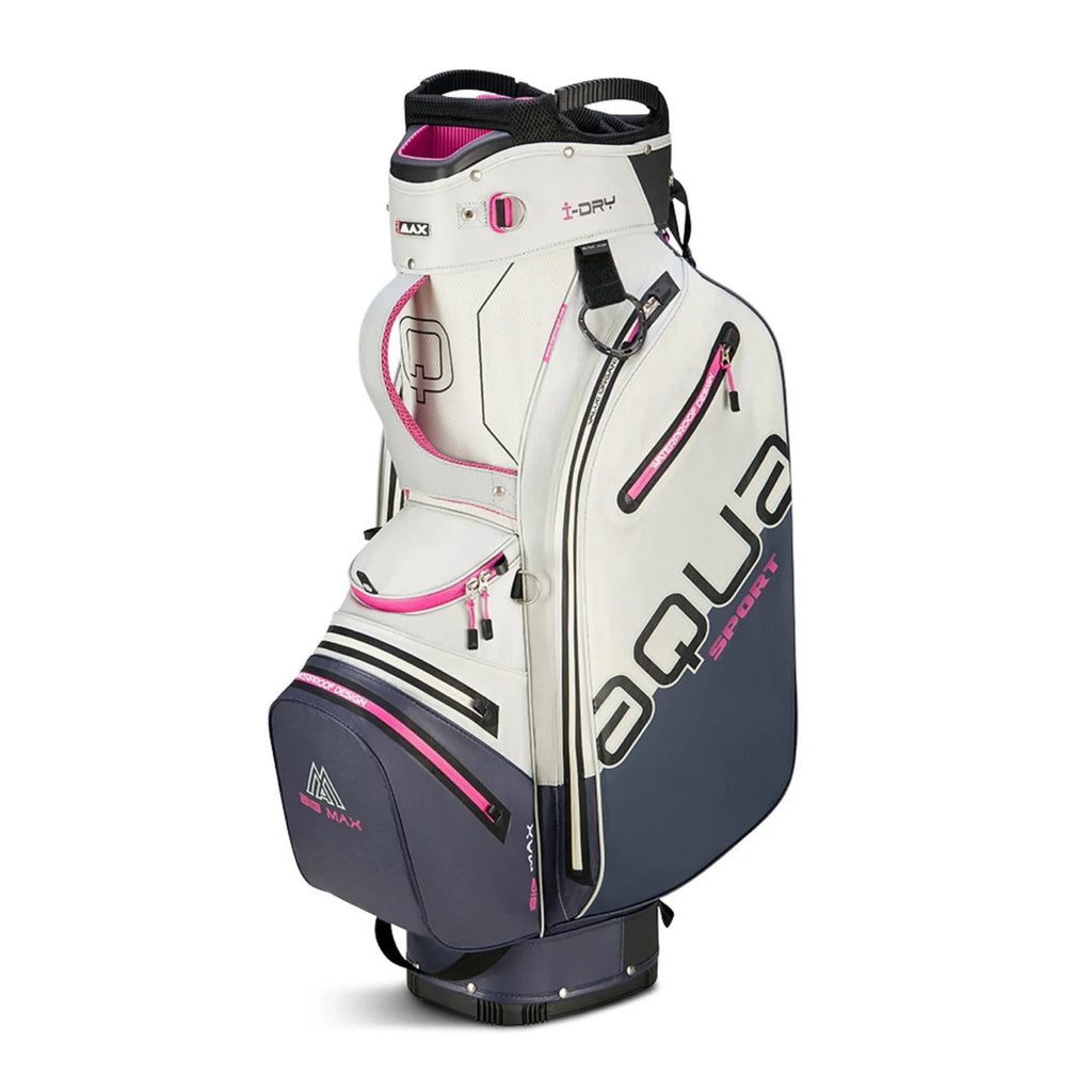 Aqua Sport 4 cart bag white/steel blue/fuchsia
