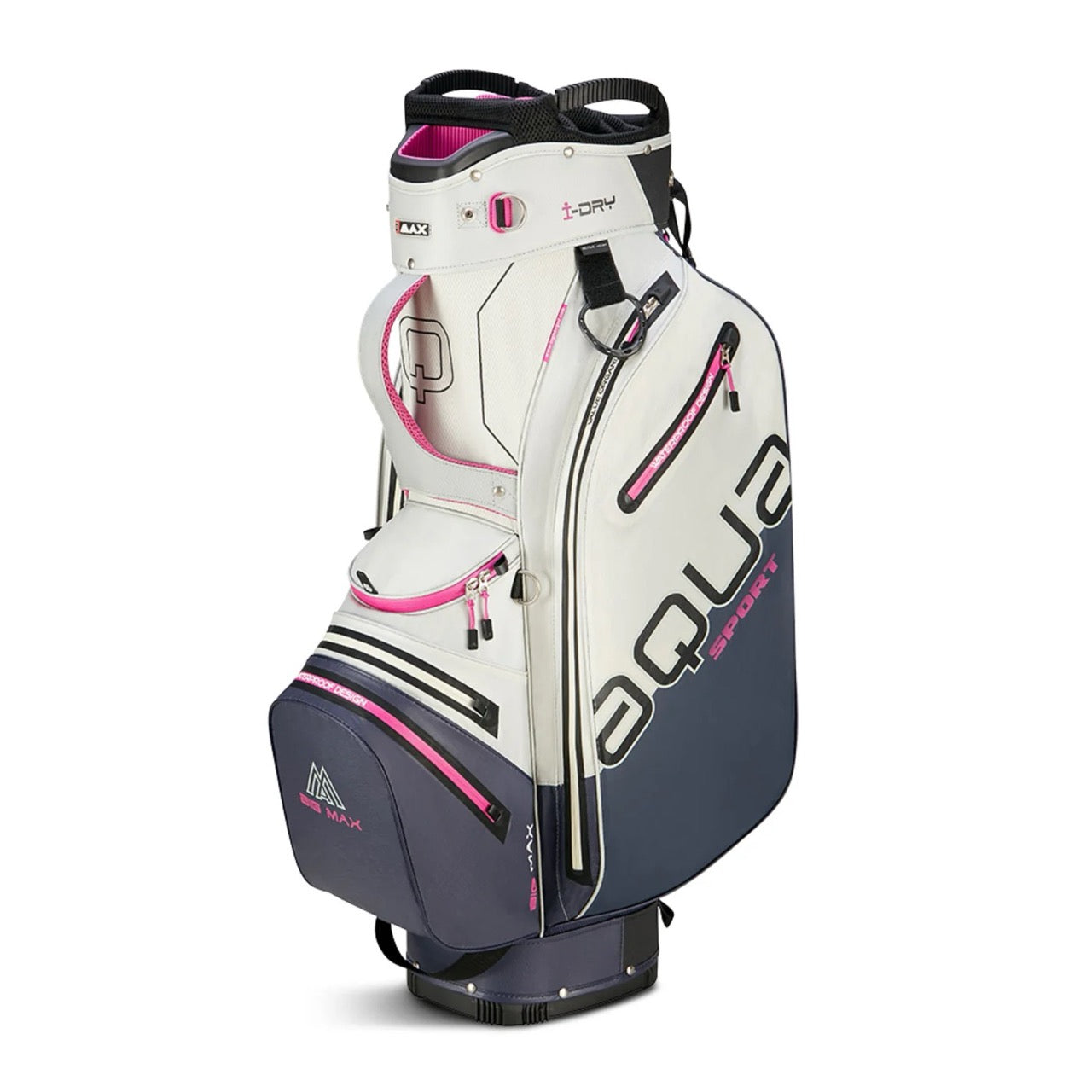 Aqua Sport 4 cart bag white/steel blue/fuchsia