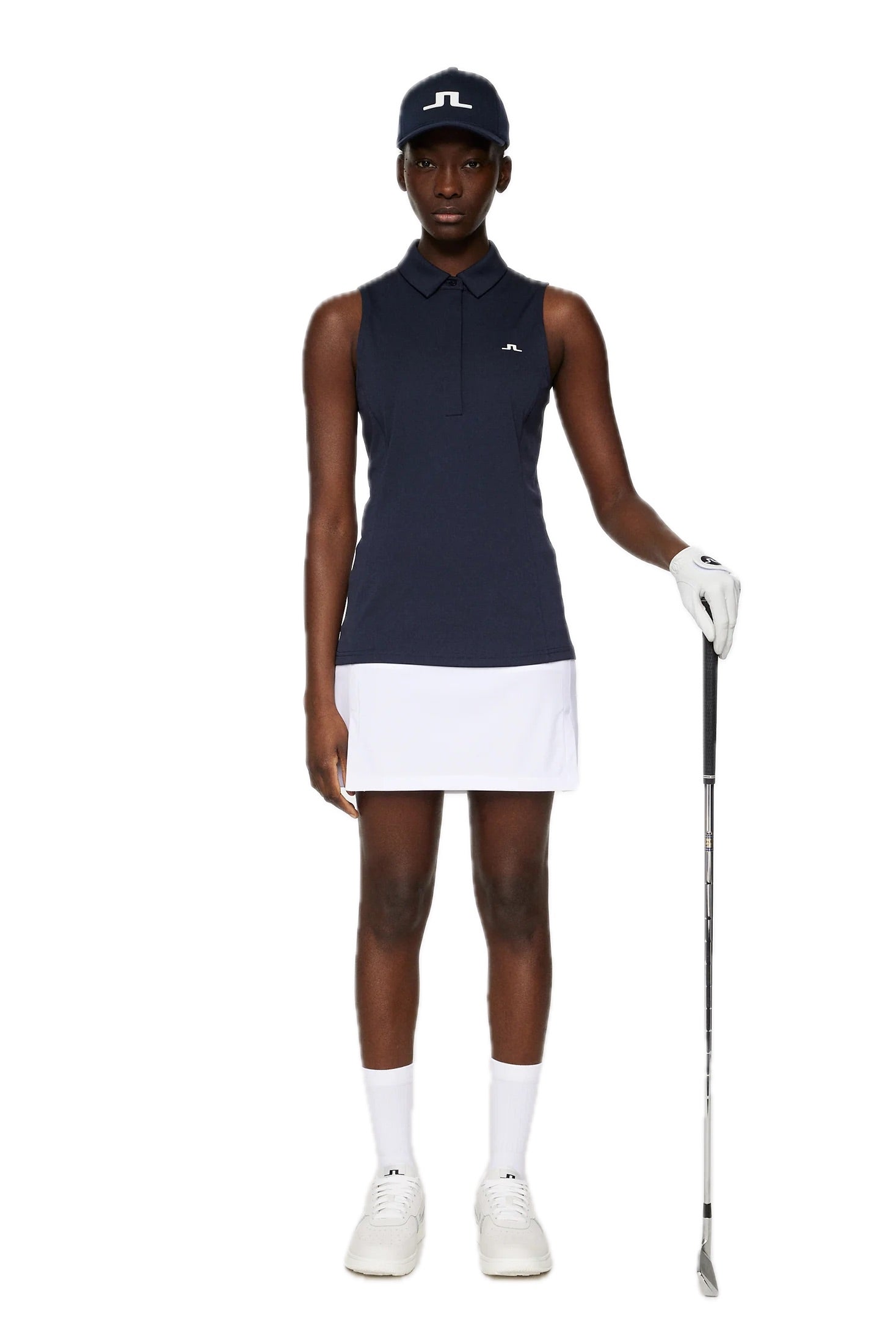 Polo sans manches Dena pour femme, bleu marine