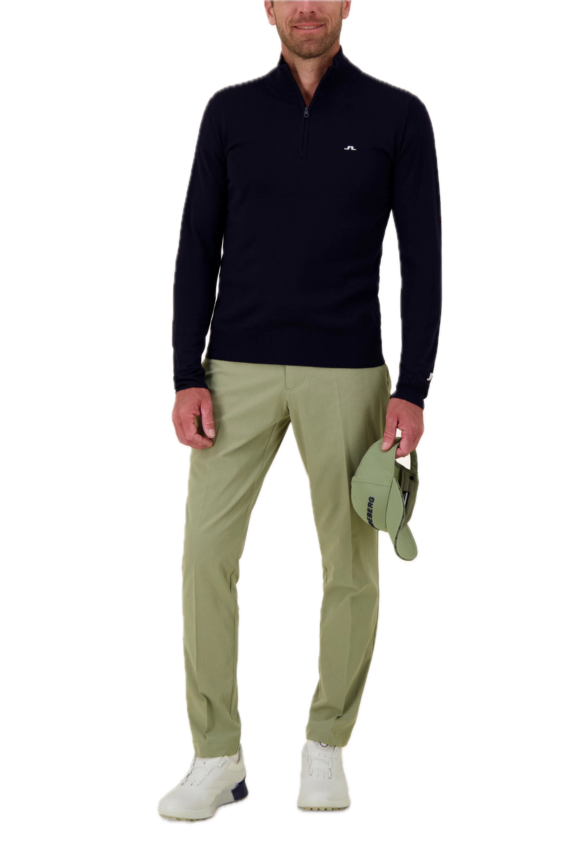 Kian Knitted Zipped Sweater Herren Navy