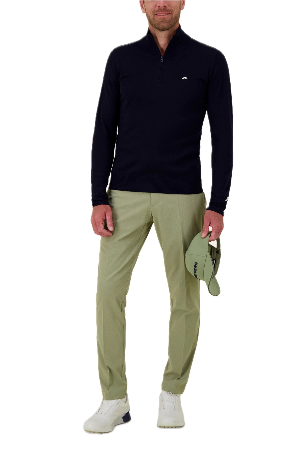 Kian Knitted Zipped Sweater Men's Navy