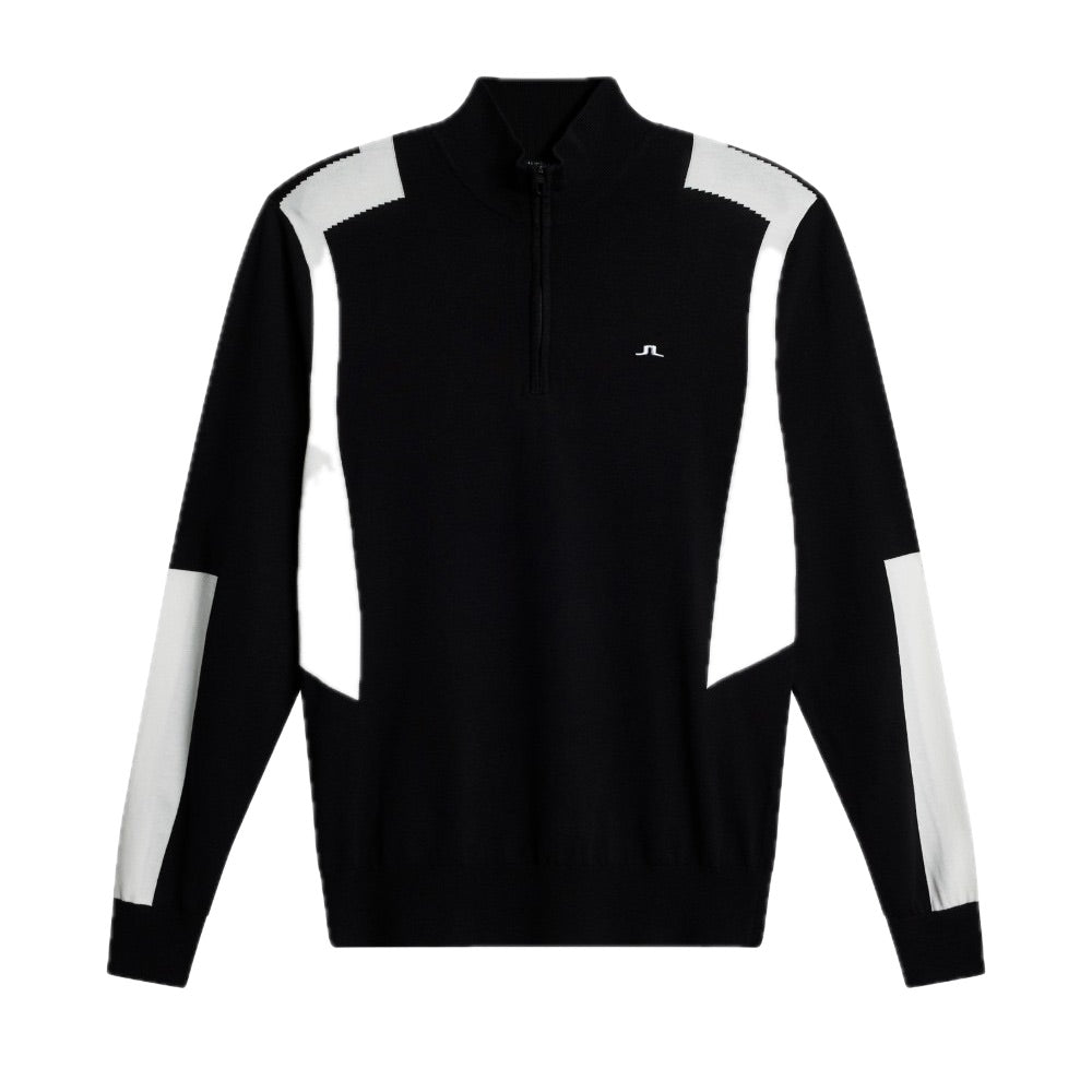 Maglione con zip in maglia Kendrick da uomo, blu navy