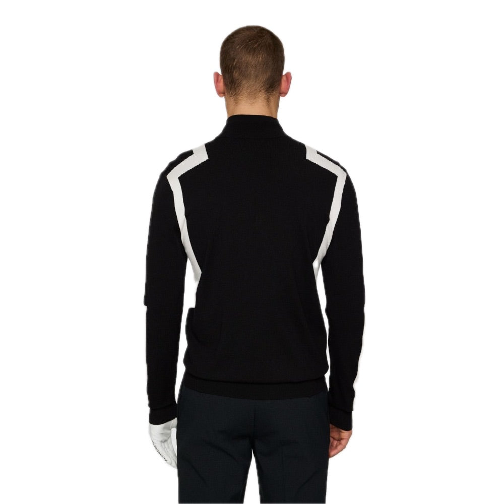 Maglione con zip in maglia Kendrick da uomo, blu navy