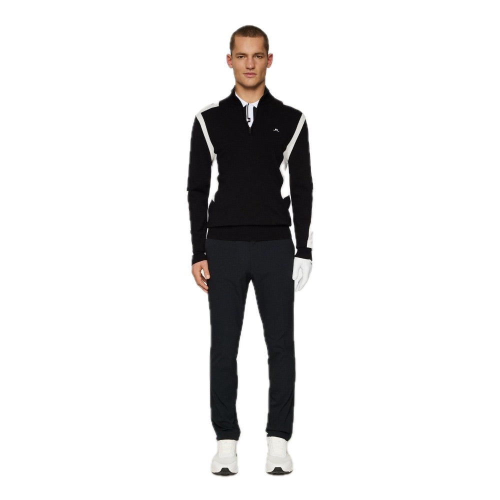 Maglione con zip in maglia Kendrick da uomo, blu navy