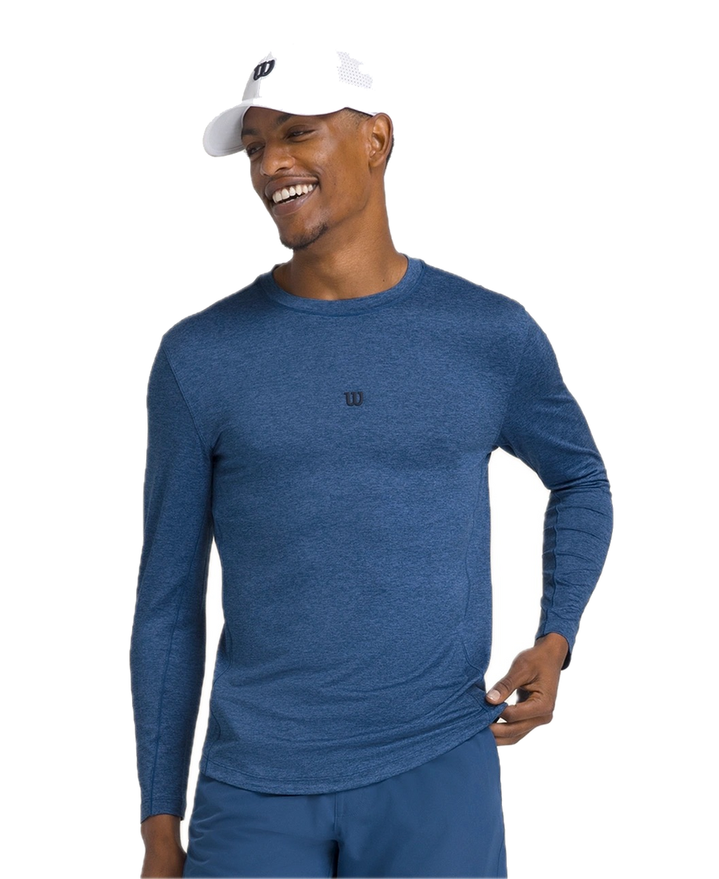 Maglietta Performance LS da uomo blu navy