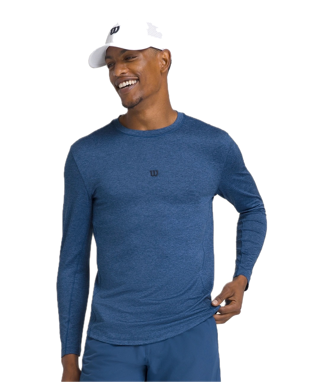 Maglietta Performance LS da uomo blu navy
