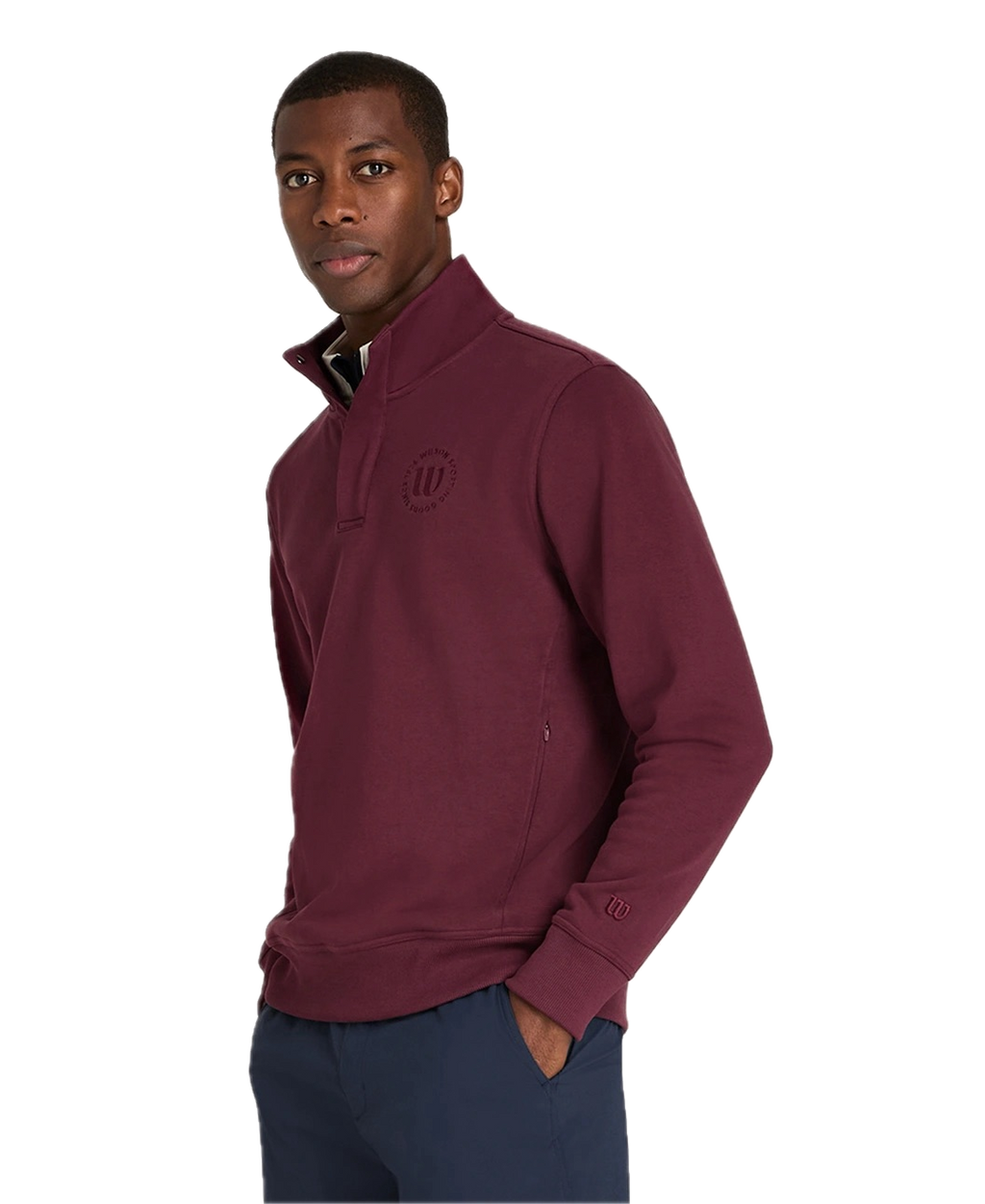 Sweat-shirt Club 1/2 Zip Mock Homme Rouge