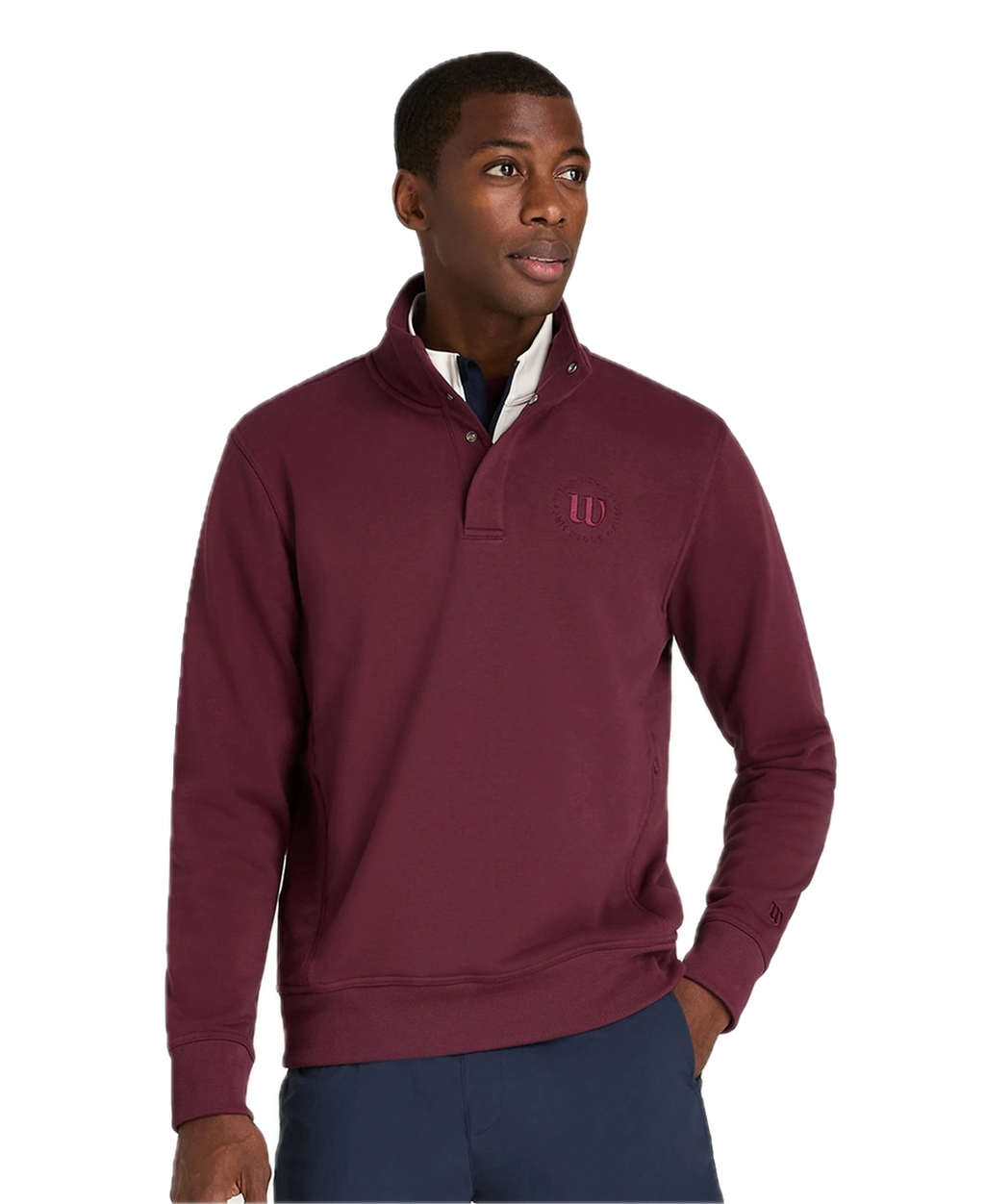 Sweat-shirt Club 1/2 Zip Mock Homme Rouge