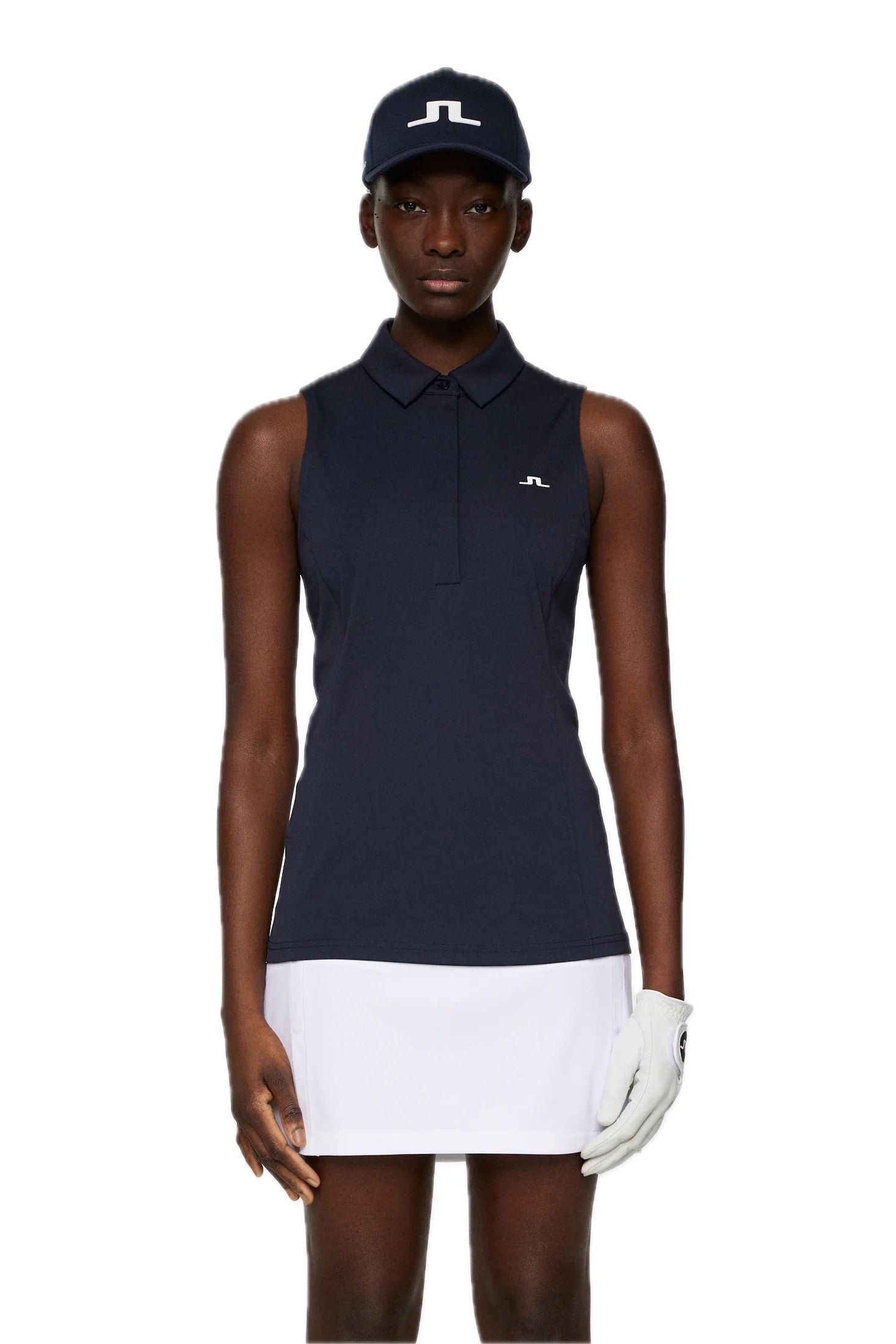 Polo sans manches Dena pour femme, bleu marine