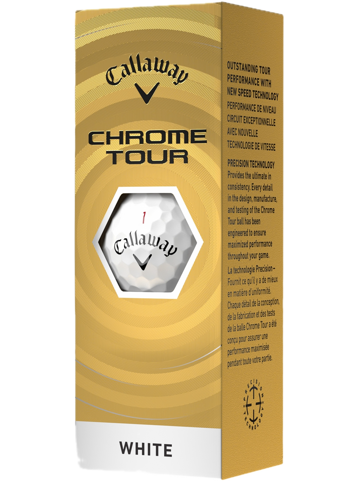 Balles de golf Chrome Tour (2024) blanches (douzaine)
