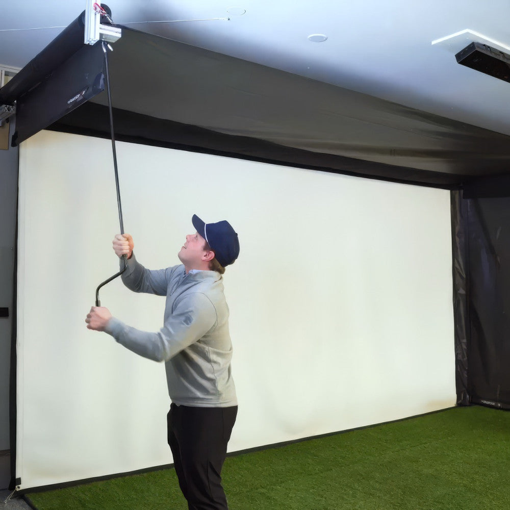 Vanish 16 einfahrbares Golfsimulator-Studio 4,7 x 2,7 x 1,5 m Handkurbel