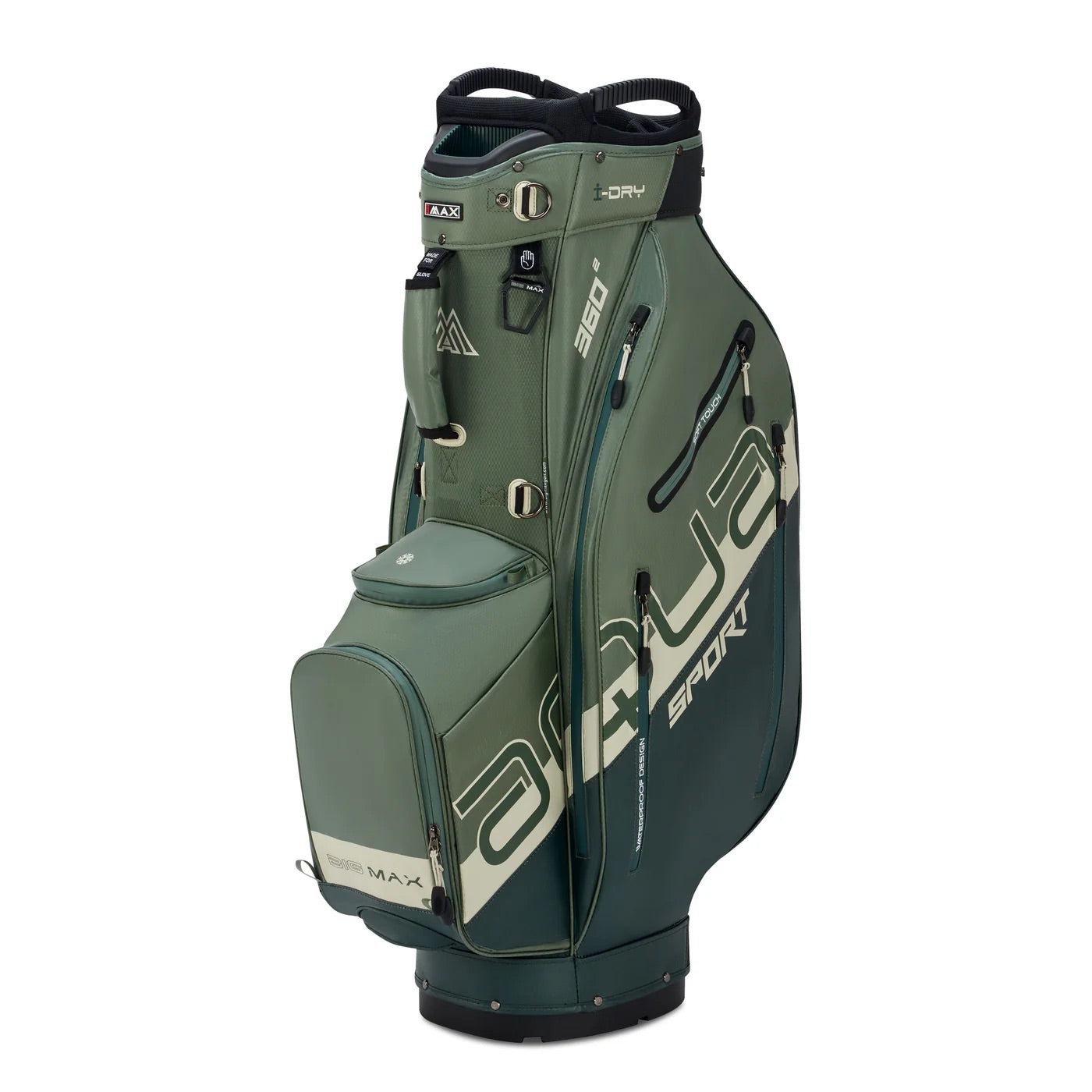 Aqua Sport 360² cart bag Forest Green/Olive/White
