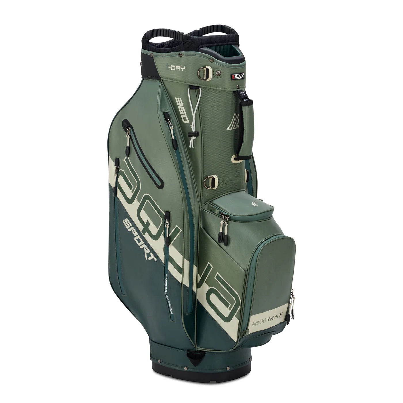 Aqua Sport 360² cart bag Forest Green/Olive/White