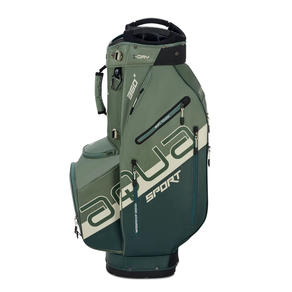 Aqua Sport 360² cart bag Forest Green/Olive/White