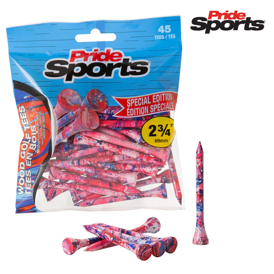 Pride Novelty Holztees Paint Splatter Pink/Schwarz 2 3/4" 45er Pack