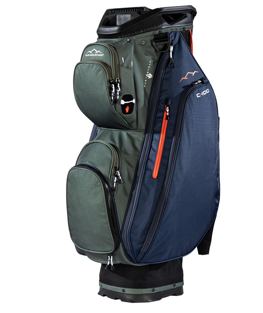 C100 Water-Resistant Cart Bag Black/Olive/Inferno