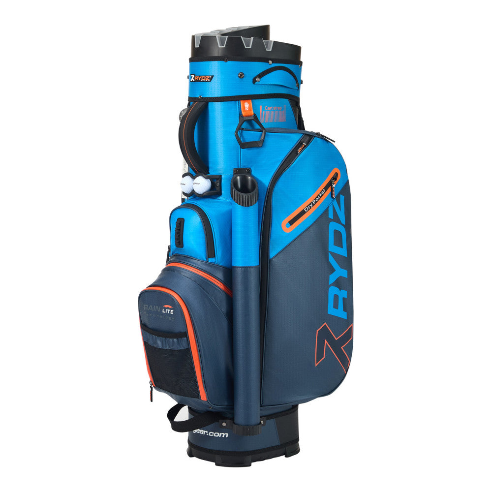 Lucky Nine Water-Resistant Cart Bag Navy/Light Blue/Orange