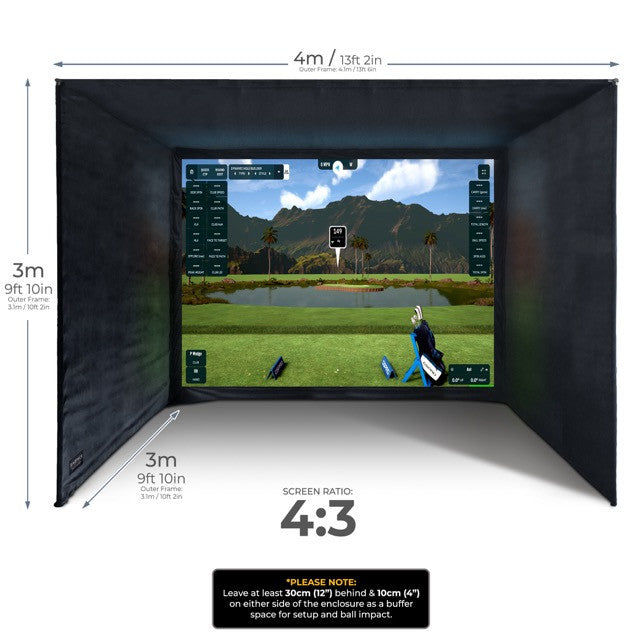 Golfsimulator Enclosure 4 x 3 x 3 m