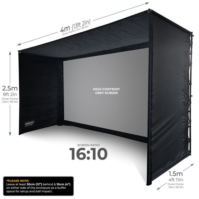 Golfsimulator Enclosure UltraMAX Grau 4 x 2,5 x 1,5 m