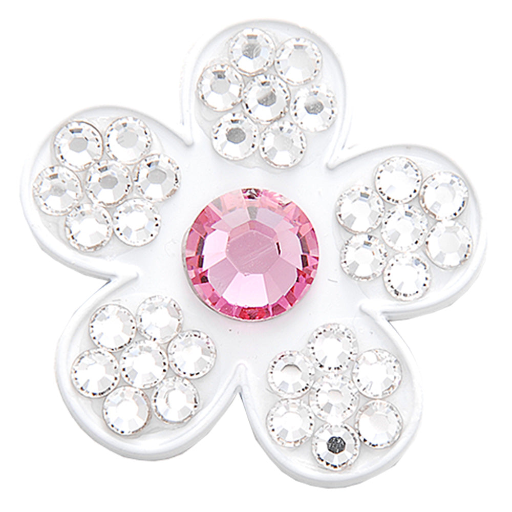 Flowers Swarovski Crystal Ballmarker Weiss-Pink