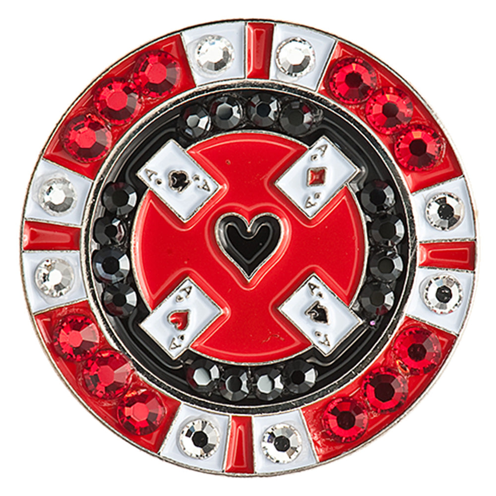 Style Swarovski Crystal Ball Marker Red Poker Chip