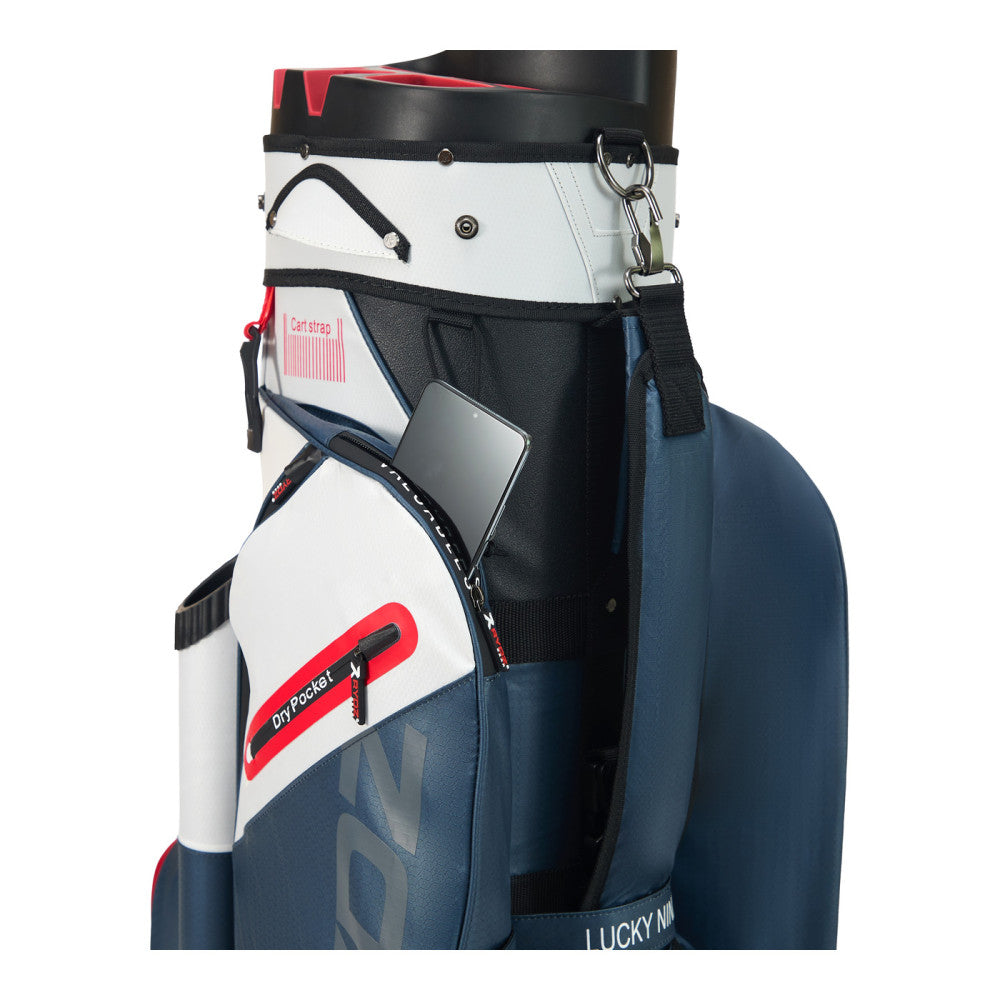 Lucky Nine Water-Resistant Cart Bag Navy/Silver