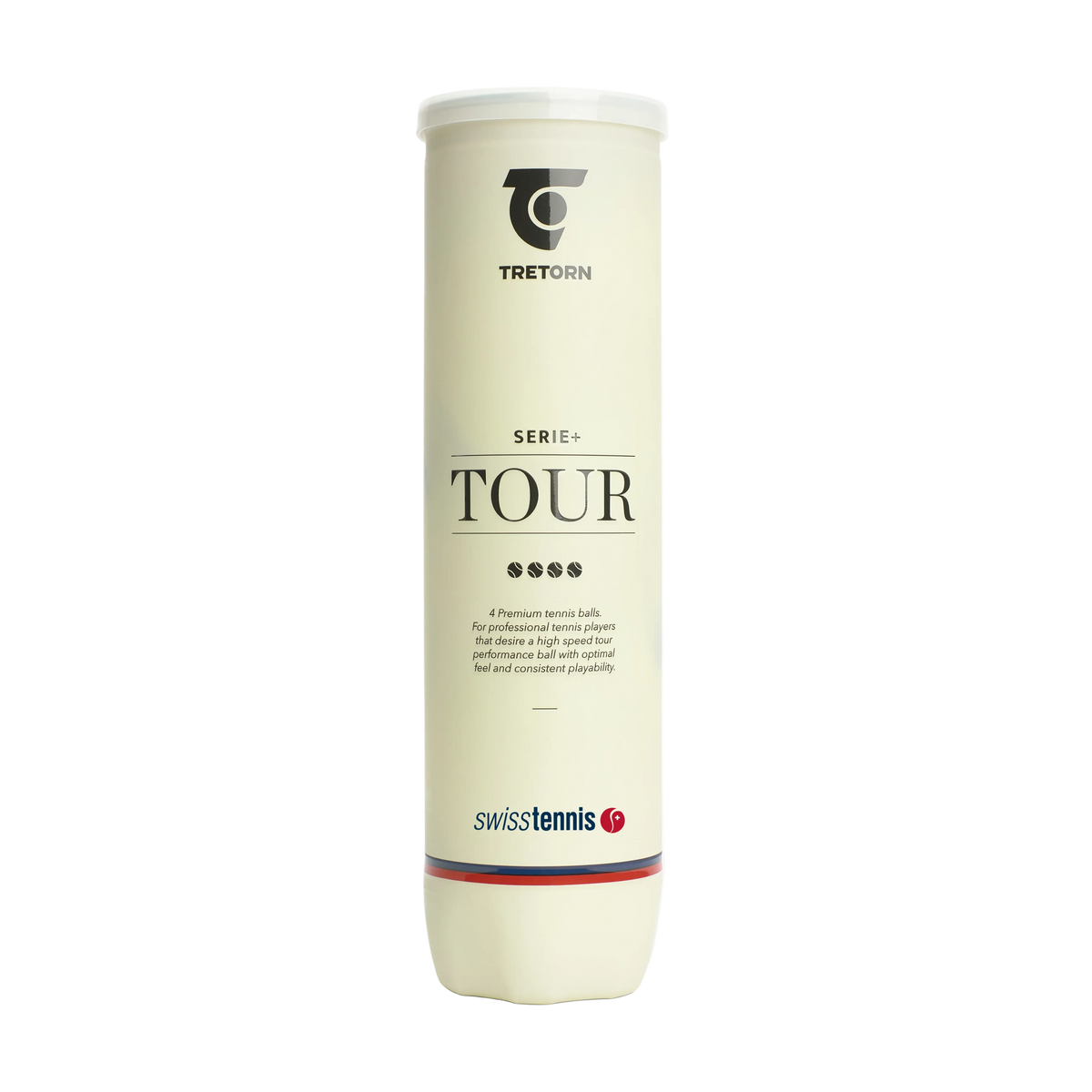 Tretorn Serie+ Tour Swiss Tennis, boîte de 18 tubes de 4 balles