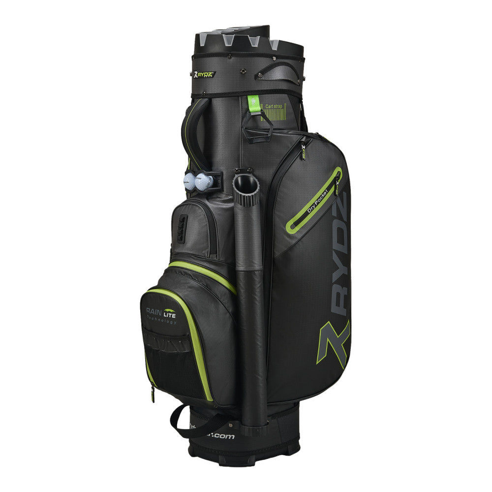 Lucky Nine Water-Resistant Cart Bag Black/Charcoal/Lime