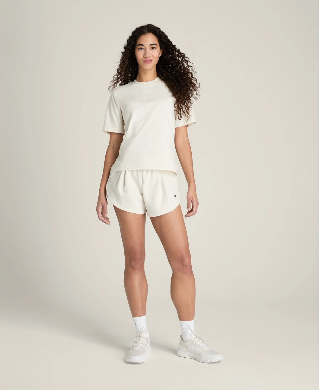 T-shirt da donna moderna color crema