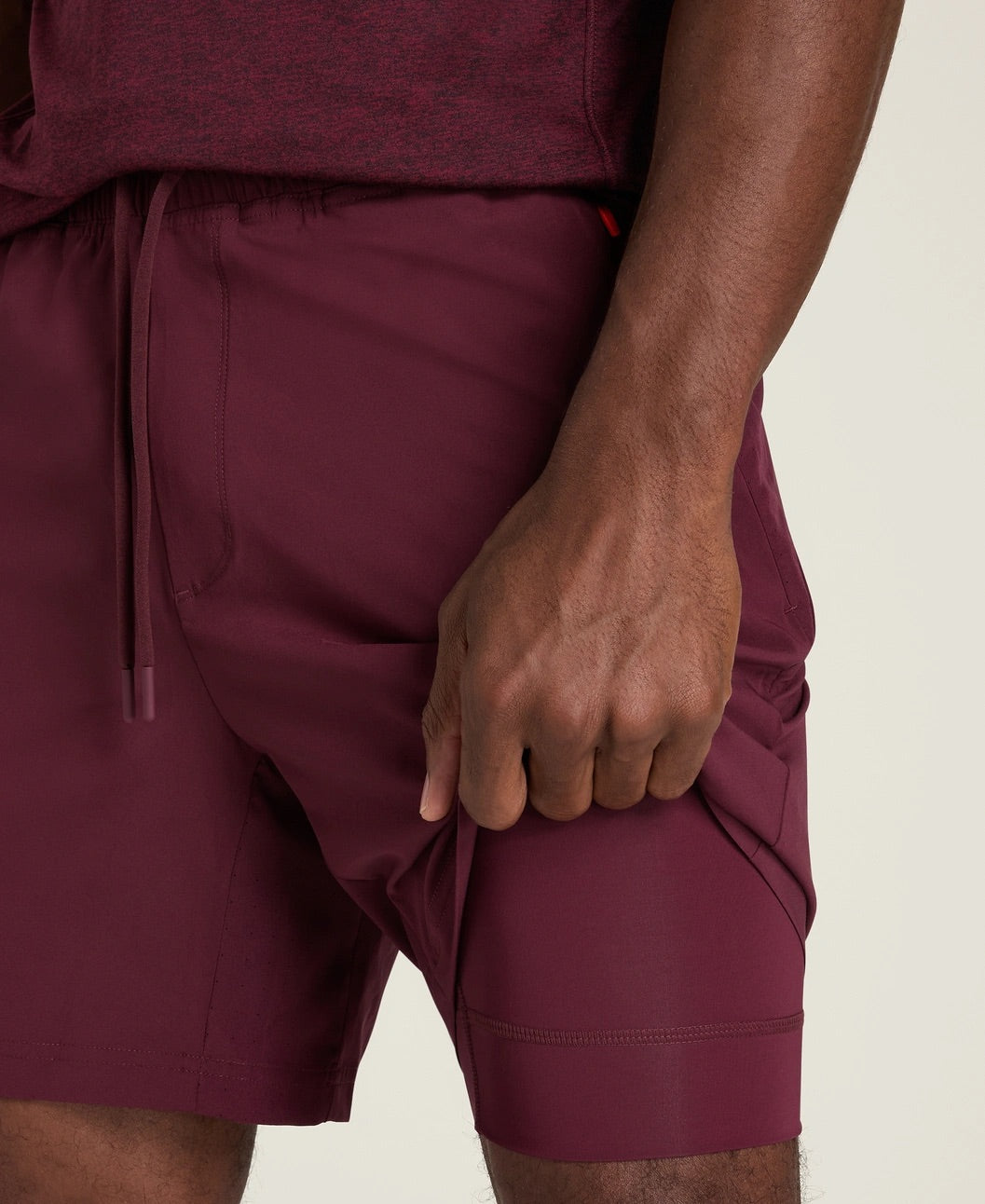 Short Doubleday pour homme doublé rouge