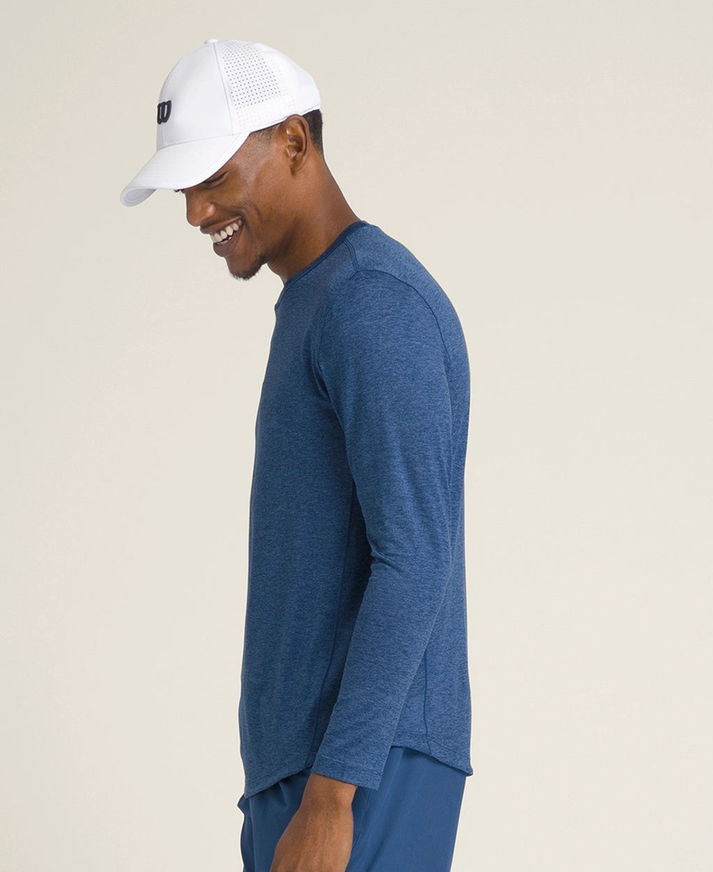 Maglietta Performance LS da uomo blu navy