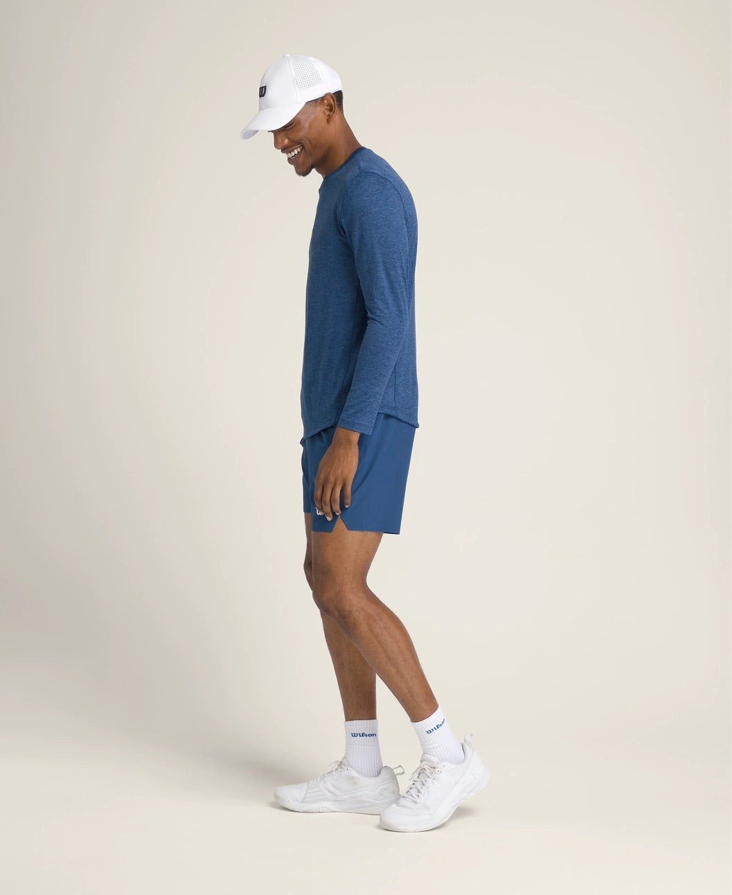 Maglietta Performance LS da uomo blu navy