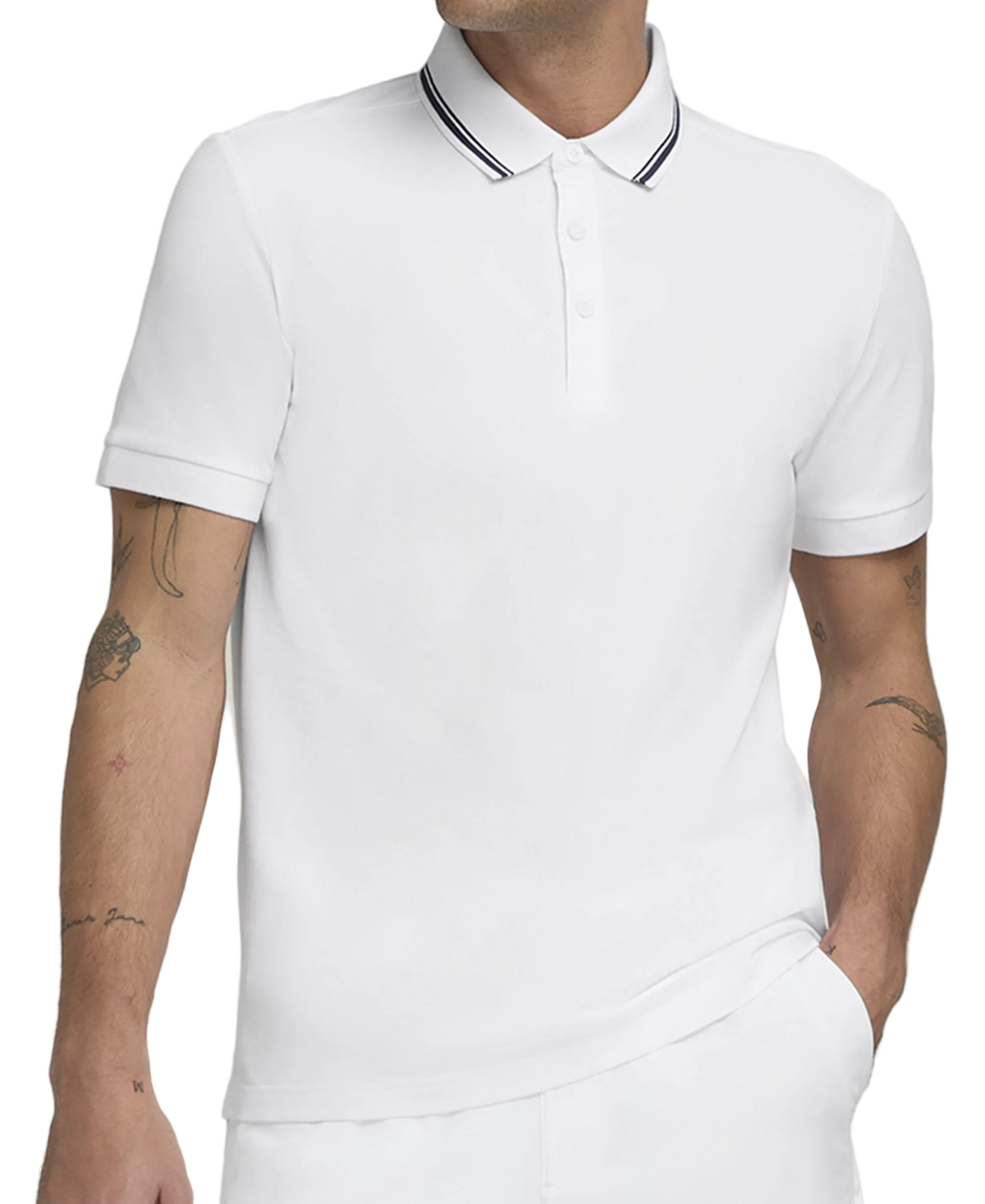 Team Piqué Polo Crew da uomo bianco