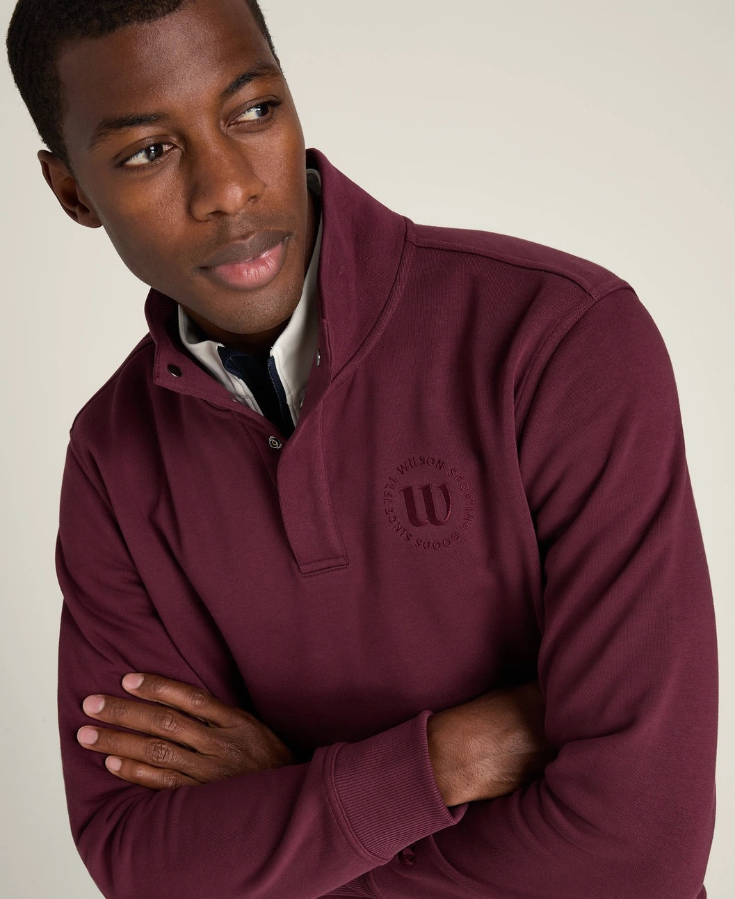 Club 1/2 Zip Mock Sweatshirt Herren Rot