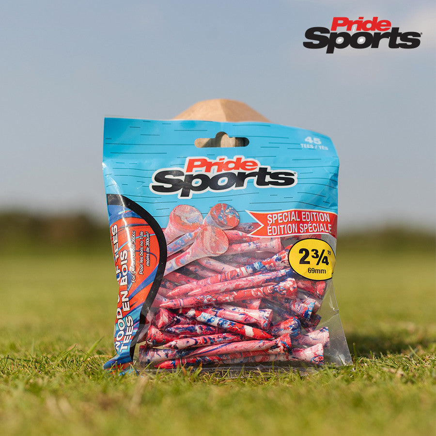 Pride Novelty Holztees Paint Splatter Pink/Schwarz 2 3/4" 45er Pack