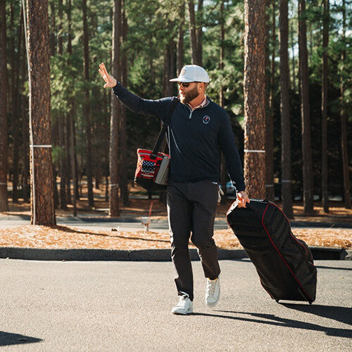T800 Reisetasche für Golfbag Schwarz/Rot/Schiefergrau