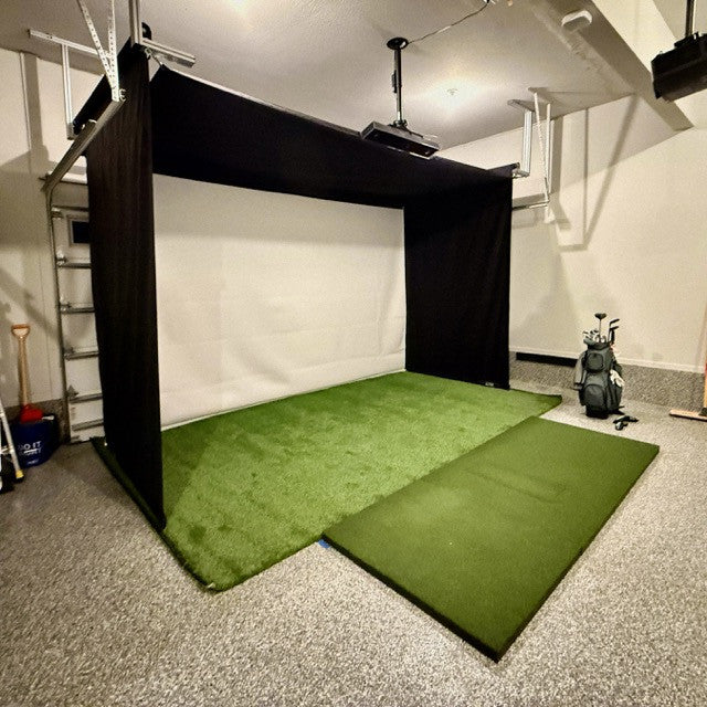 Vanish 16 einfahrbares Golfsimulator-Studio 4,7 x 2,6 x 1,5 m Fernbedienung