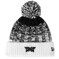 Ombre Knit Pom Beanie Weiss/Schwarz