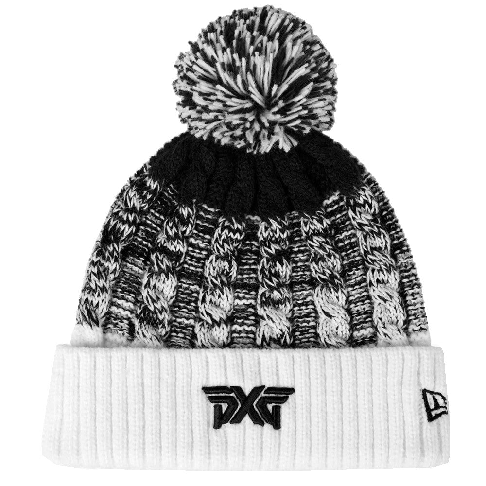 Ombre Knit Pom Beanie White/Black