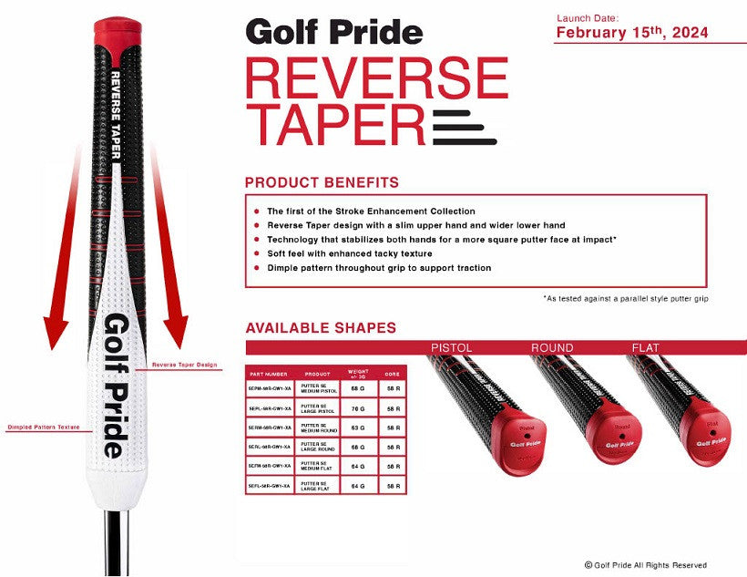 Grip de putter Reverse Taper Large Pistol