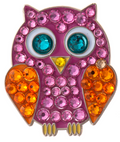 Marqueur de balle Style Swarovski Crystal hibou rose